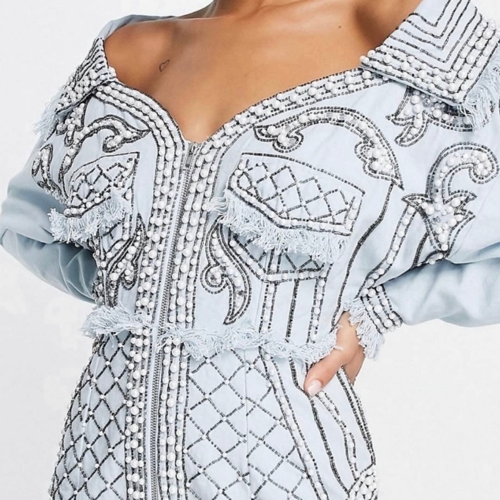 Denim Pearl ASOS Dress - Picture 2 of 4